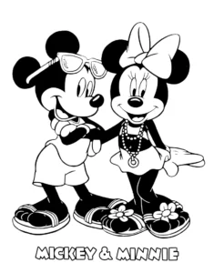 coloriage Mickey et Minnie a imprimer gratuitement