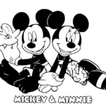 coloriage Mickey et Minnie à imprimer pour enfant de 10 ans