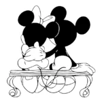 coloriage Mickey et Minnie et decoupage a imprimer gratuit