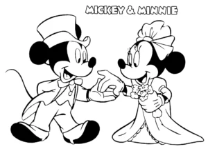 coloriage Mickey et Minnie a dessiner et imprimer