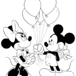 coloriage Mickey et Minnie à imprimer pour enfant de 6 ans