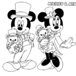 coloriage Mickey et Minnie et apprentissage