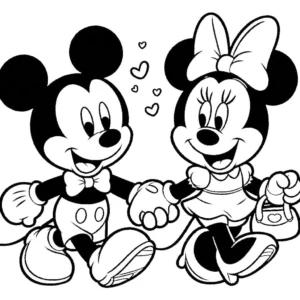 coloriage Mickey et Minnie de pour enfants