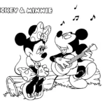 coloriage Mickey et Minnie pour enfants a imprimer