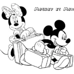 coloriage Mickey et Minnie a imprimer gratuit