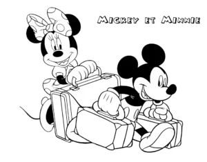 coloriage Mickey et Minnie a imprimer gratuit
