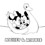 coloriage Mickey et Minnie et découpage à imprimer