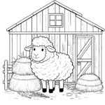 coloriage Mouton de pour enfants
