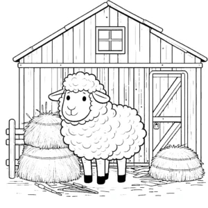 coloriage Mouton de pour enfants