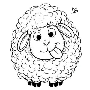 coloriage Mouton à imprimer pour enfant de 2 ans
