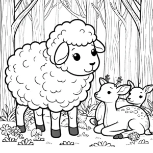 image de coloriage Mouton pour enfant