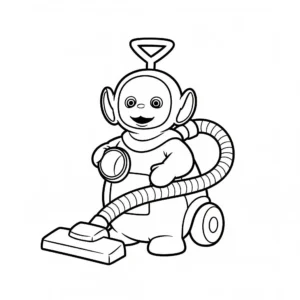 coloriage Noo Noo et le jouet des Télétubbies d