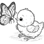 coloriage Poussin educatif pour enfant