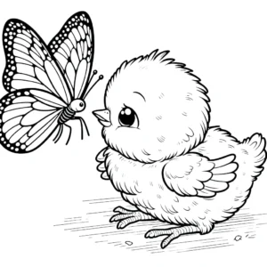 coloriage Poussin educatif pour enfant