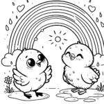 coloriage Poussin pour enfant de 5 ans