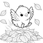 coloriage Poussin educatif pour enfant
