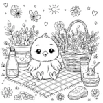 coloriage Poussin à imprimer pour enfant de 7 ans