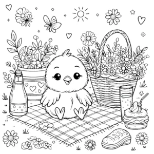 coloriage Poussin à imprimer pour enfant de 7 ans