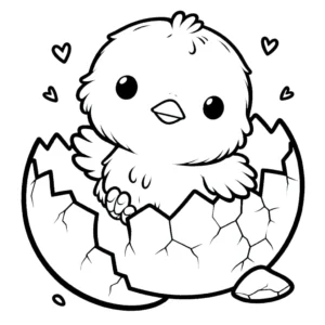 coloriage Poussin à imprimer pour enfant de 3 ans
