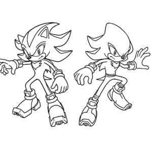 coloriage Sonic Shadow à imprimer pour enfant de 4 ans