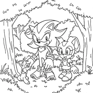 coloriage Sonic Shadow educatif pour enfant