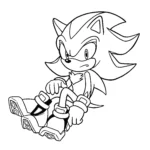 coloriage Sonic Shadow pour enfant a imprimer gratuit