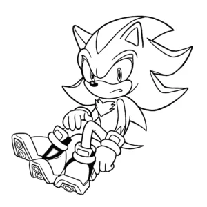 coloriage Sonic Shadow pour enfant a imprimer gratuit
