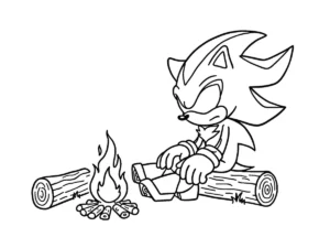 coloriage Sonic Shadow et découpage à imprimer