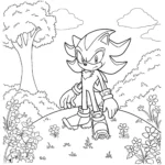 coloriage Sonic Shadow pour enfant de 5 ans