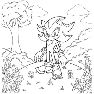 coloriage Sonic Shadow pour enfant de 5 ans