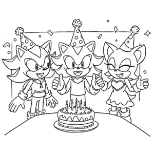 coloriage Sonic Shadow a imprimer pour enfant de 4 ans