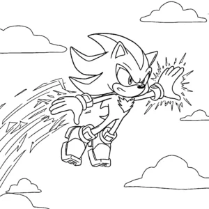 coloriage Sonic Shadow à imprimer pour enfant de 7 ans