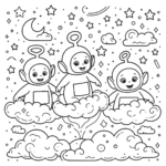 coloriage Teletubbies et decoupage