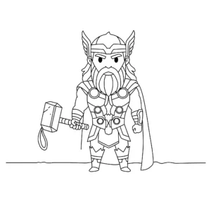 coloriage Thor à imprimer
