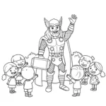 coloriage Thor a colorier en ligne