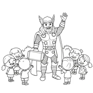 coloriage Thor a colorier en ligne