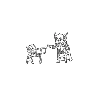 coloriage Thor à imprimer pdf gratuit
