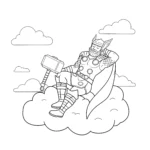 coloriage Thor à imprimer pour enfant de 8 ans