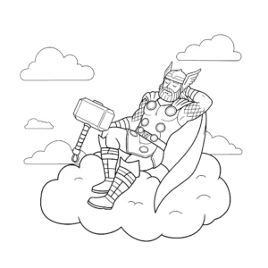 coloriage Thor à imprimer pour enfant de 8 ans