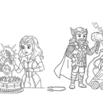 coloriage Thor et dessins