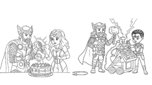 coloriage Thor et dessins