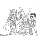 coloriage Thor et dessin a imprimer