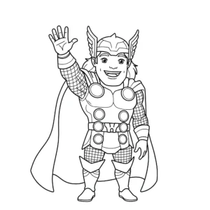 coloriage Thor educatif pour enfant