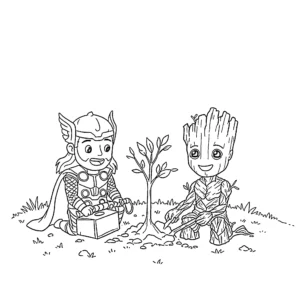 coloriage Thor pour enfants à imprimer
