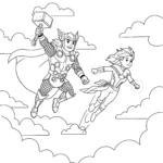 coloriage Thor à imprimer pour enfant de 10 ans