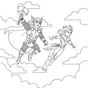coloriage Thor à imprimer pour enfant de 10 ans
