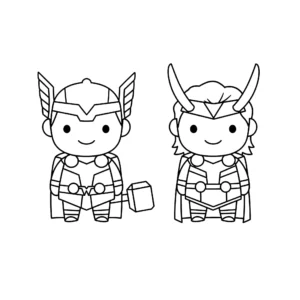 coloriage Thor et decoupage a imprimer gratuit