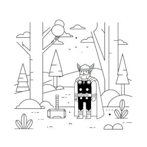 coloriage Thor pour enfant à imprimer