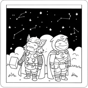 coloriage Thor et découpage à imprimer