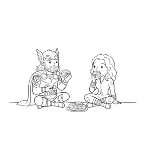 coloriage Thor a colorier en ligne